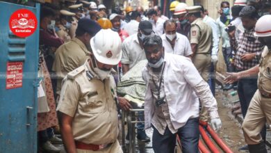 5 died & many were trapped after a fire broke out in a plastic mat manufacturing building