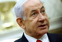 The image of a Israeli Prime Minister Benjamin Netanyahu.