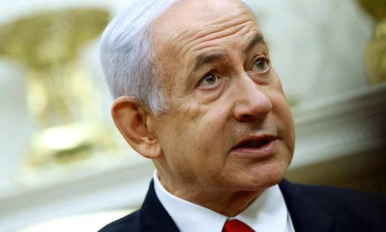 The image of a Israeli Prime Minister Benjamin Netanyahu.