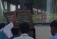 RTC bus catches Fire in Hyderabad