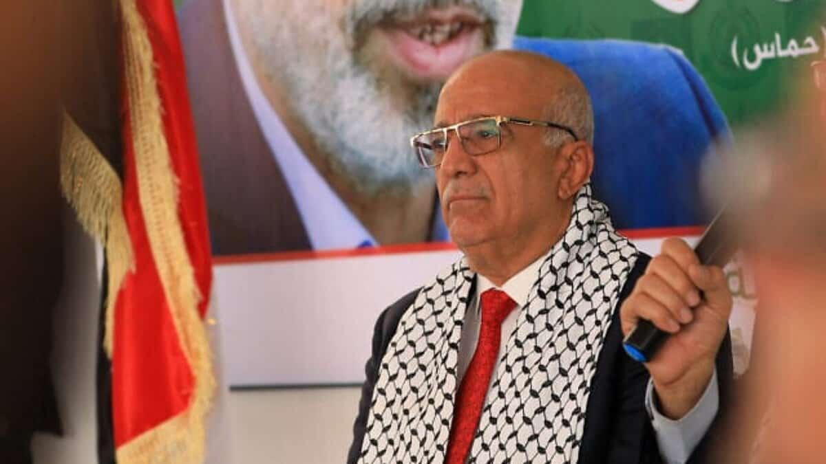 The image of Ahmed Ghaleb al-Rahawi, the Prime Minister of the Houthis-run Yemeni government.