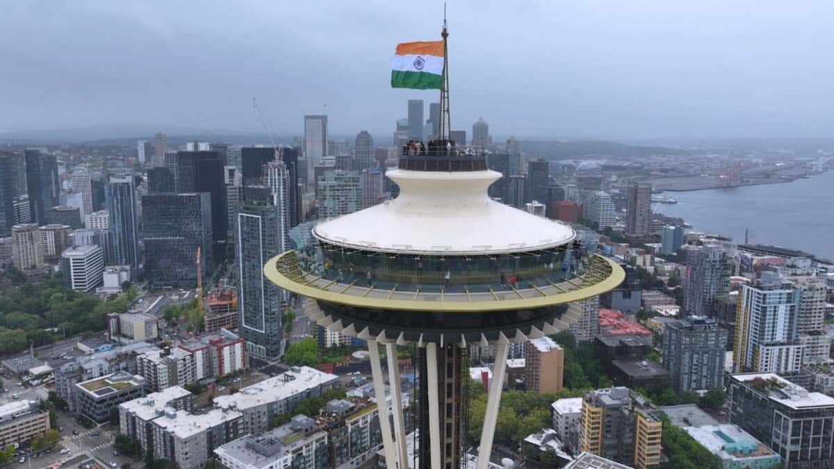 Indian tricolour was hoisted at Seattle’s iconic 605-feet-tall Space Needle