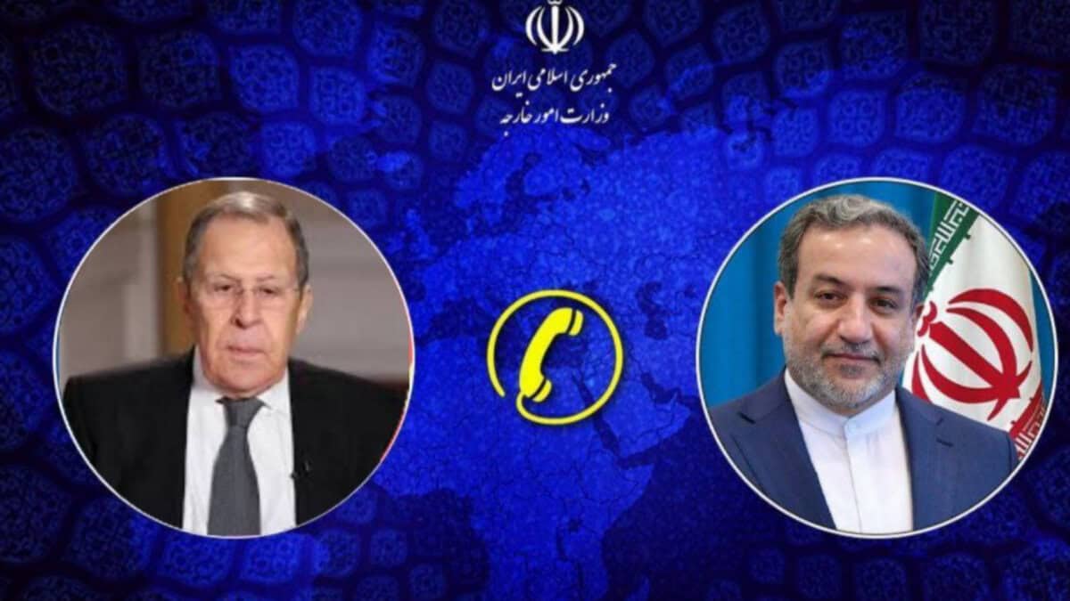 The image of Iranian Foreign Minister Seyed Abbas Araghchi and his Russian counterpart Sergei Lavrov.