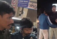 Drunk policemen argue with public at Puranapul Bridge