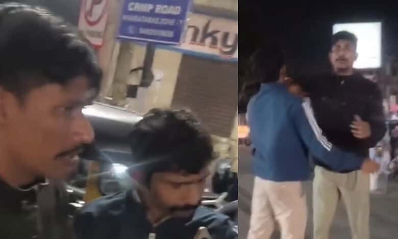 Drunk policemen argue with public at Puranapul Bridge