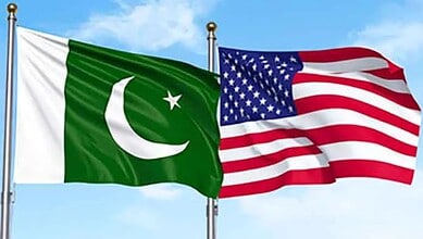 Pakistan and United State flag