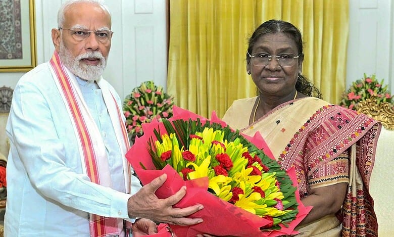President Droupadi Murmu with Union HM Amit Shah during a meeting