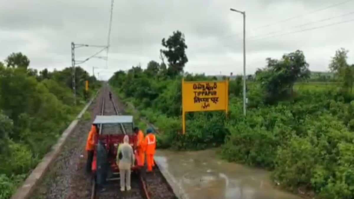 Railway track repair in Telangana