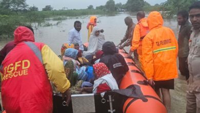 People rescued from flood-hit areas in Telangana amid heavy rainfall