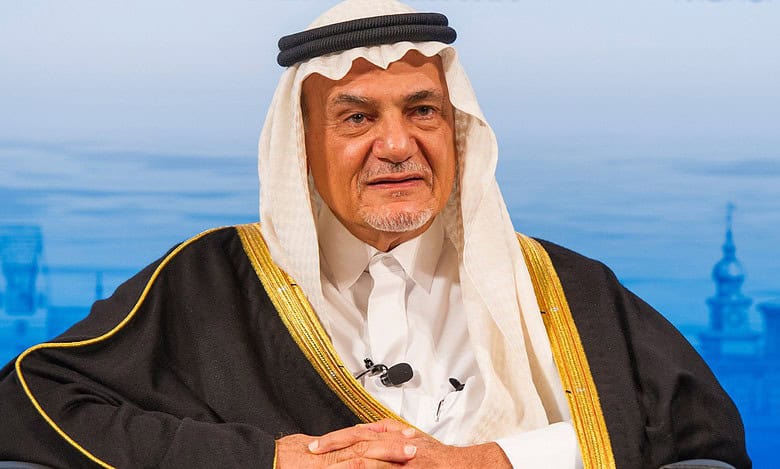 The image of Former Saudi intelligence chief Prince Turki al-Faisal.