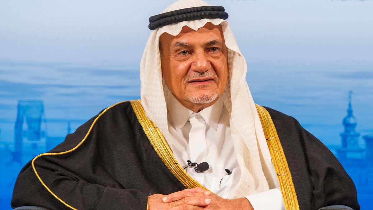 The image of Former Saudi intelligence chief Prince Turki al-Faisal.