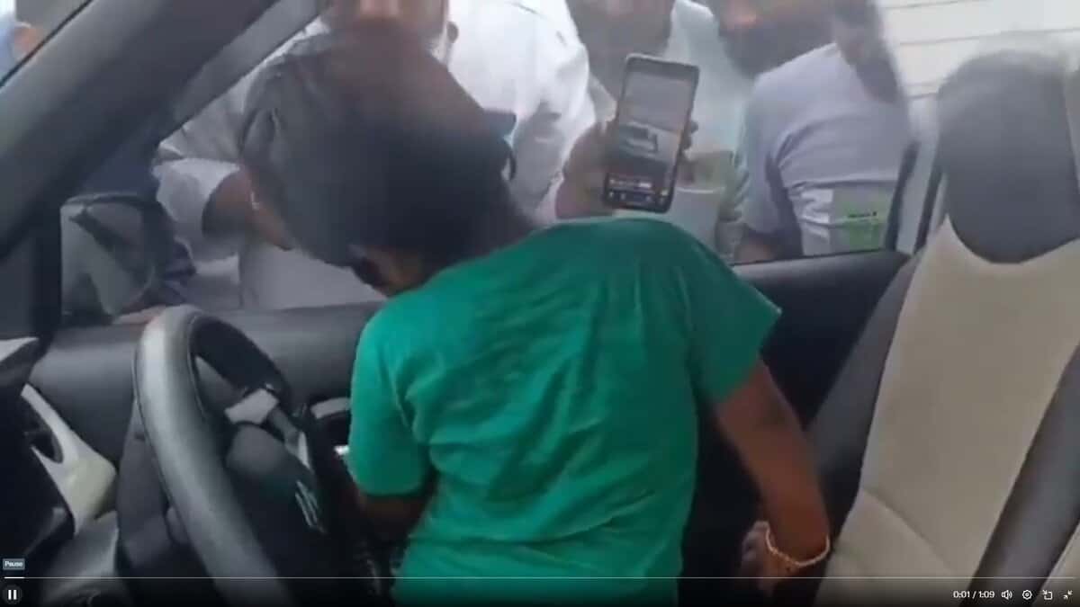 A Girl follows DIY video to unlock the car in Telangana