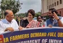 Priyanka Gandhi and Telangana Congress MPs protest in Parliament