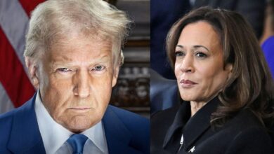 US President donald Trump and Kamala Harris