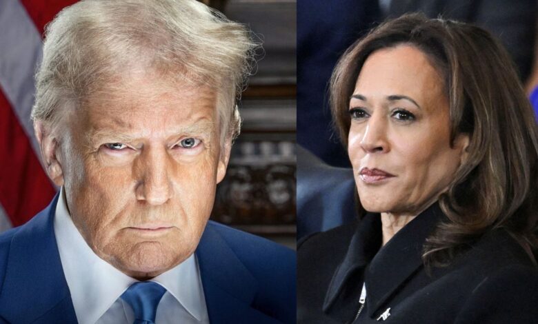 US President donald Trump and Kamala Harris