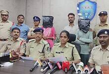 Hyderabad police with ganja peddlars