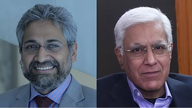 Siddharth Varadarajan (left) and Karan Thapar (right)