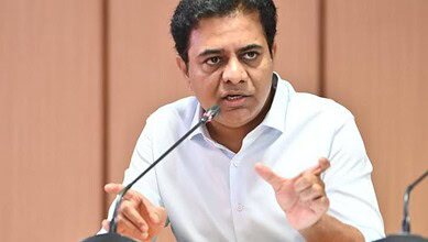 BRS Working president KTR addresses a gathering