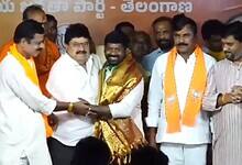 Guvvala Balaraju along with Telangana BJP President N Ramchander Rao