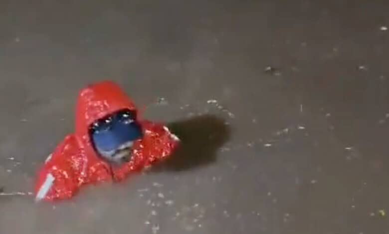 Gig worker falls into a drain in Hyderabad
