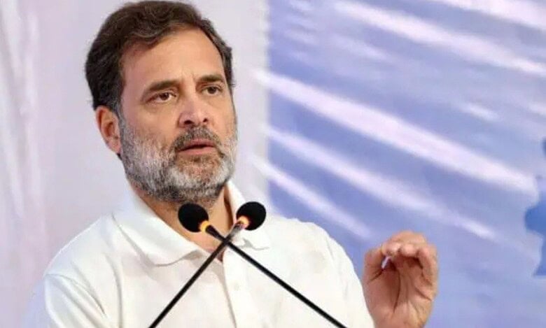Rahul Gandhi addresses a gathering