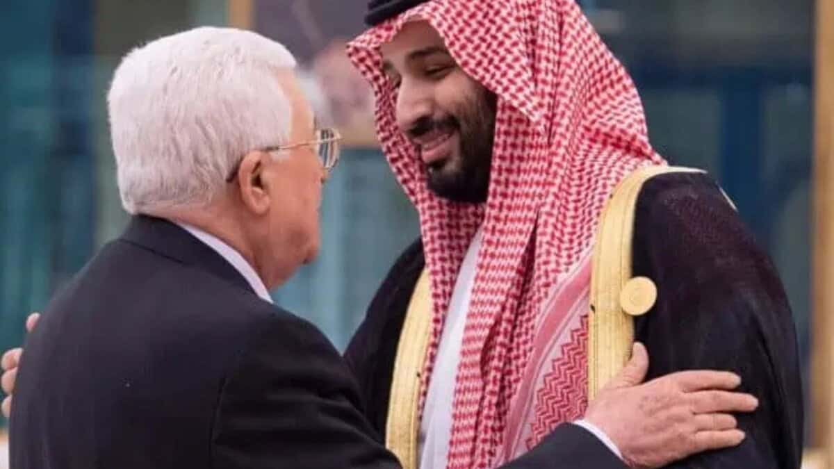 Palestine president Mahmoud Abbas and Saudi Crown Prince Mohammad Bin Salman