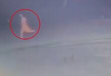A 22-year-old mentally challenged deaf and mute woman (circled red) seen running from her rapist in Uttar Pradesh