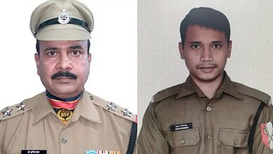 Martyred sub inspector Mohammed Imteyaj (left) and martyred Constable Deepak Chingakham (right).