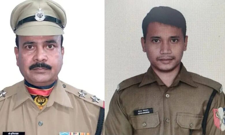 Martyred sub inspector Mohammed Imteyaj (left) and martyred Constable Deepak Chingakham (right).