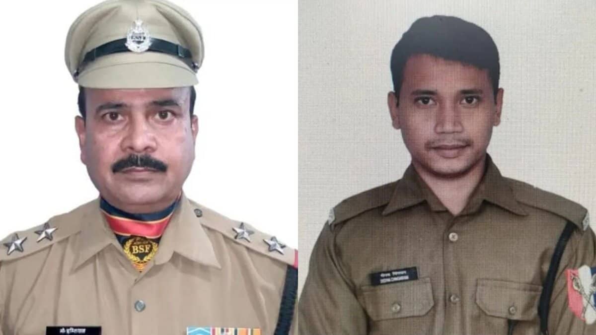 Martyred sub inspector Mohammed Imteyaj (left) and martyred Constable Deepak Chingakham (right).