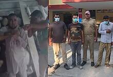 A Muslim man was attacked in Uttarakhand (left). Police have arrested three persons in this regard (right)