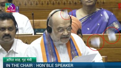 Opposition throws torn copies of the three contentious Bills on Union Home Minister Amit Shah in Lok Sabha on Wednesday