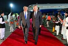 Pakistan Foreign Minister Ishaq Dar welcomes his Chinese counterpart Wang Yi in Islamabad