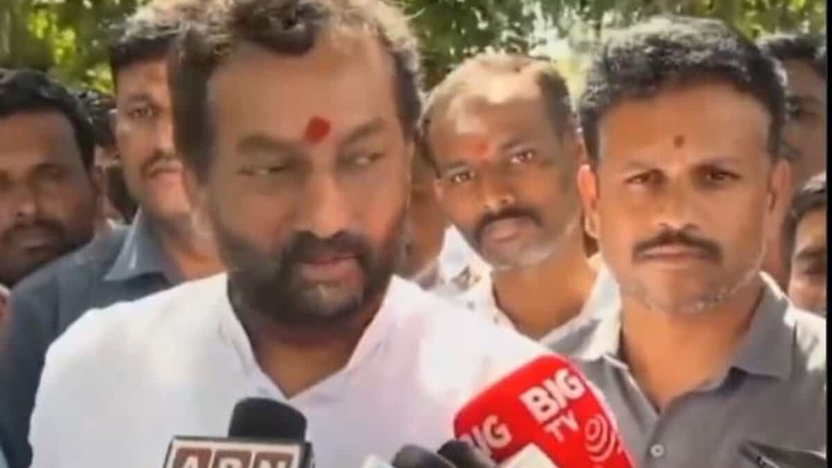BJP MP Raghunandan Rao addresses the media