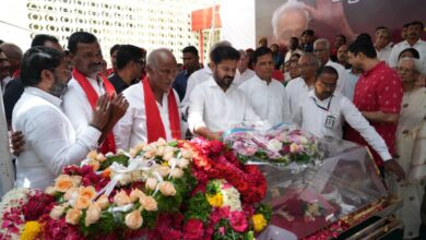 Telangana Chief Minister A Revanth Reddy paid tributes to CPI veteran Suravaram Sudhakar Reddy, who died in Hyderabad on Friday.