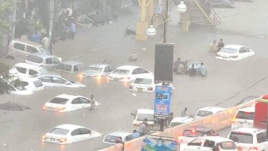 Traffic comes to a standstill amid rains in Pakistan