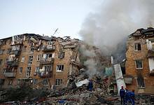 A destroyed apartment in Kyiv. Russia launched massive air attack with cruise missiles on Thursday