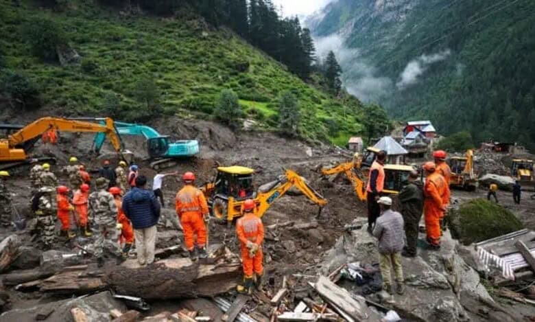 Rescue work in Kashmir after a cloud burst