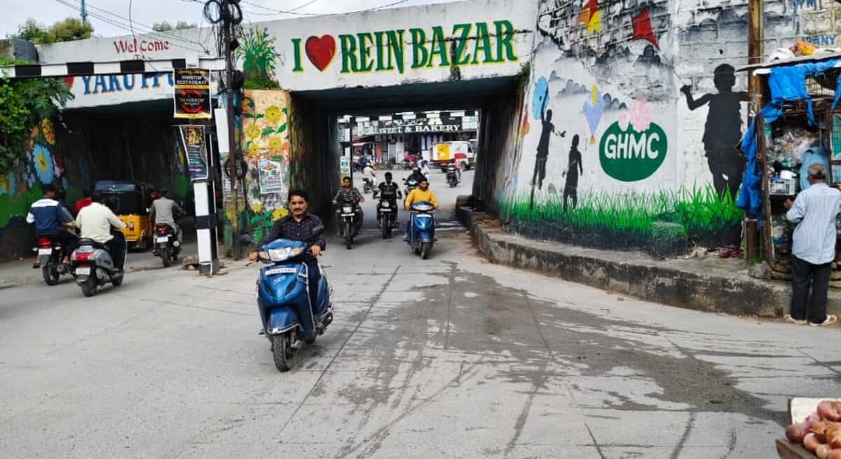 The image shows railway underpass near Yakutpura railway station on Thursday, August 14, 2025.
