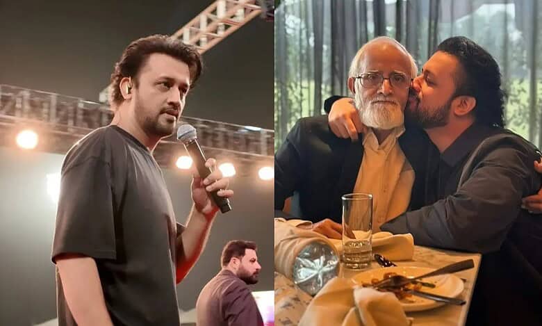 Atif Aslam with hi father