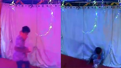 Man steals laddu from a Ganesh pandal