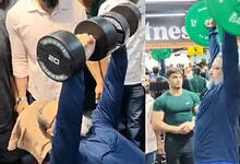 AIMIM peresident Asaduddin Owaisi performs exercise at a gym in Hyderabad