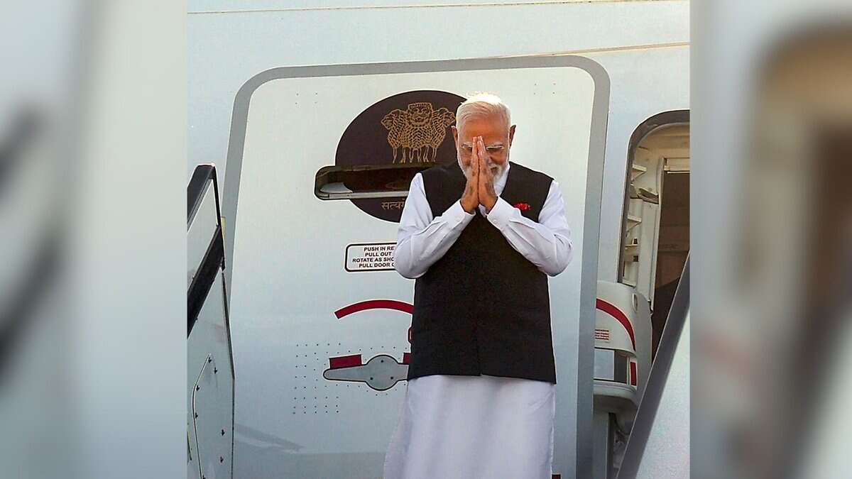 In this image released on Aug. 30, 2025, Prime Minister Narendra Modi emplanes for China after concluding his visit to Japan. (PMO via PTI Photo)