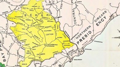An image showing the map of the erstwhile Hyderabad state before Independence.