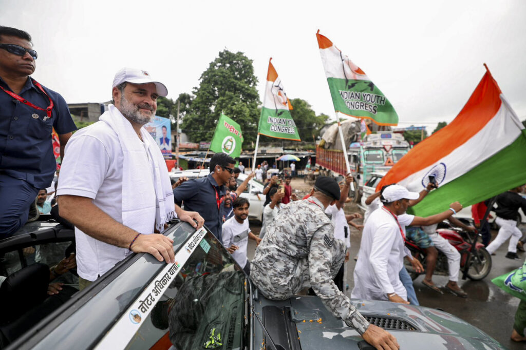 Rahul Gandhi leads 'Voter Adhikar Yatra' in Bihar