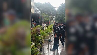 HYDRAA removes railing from road in Madhuranagar