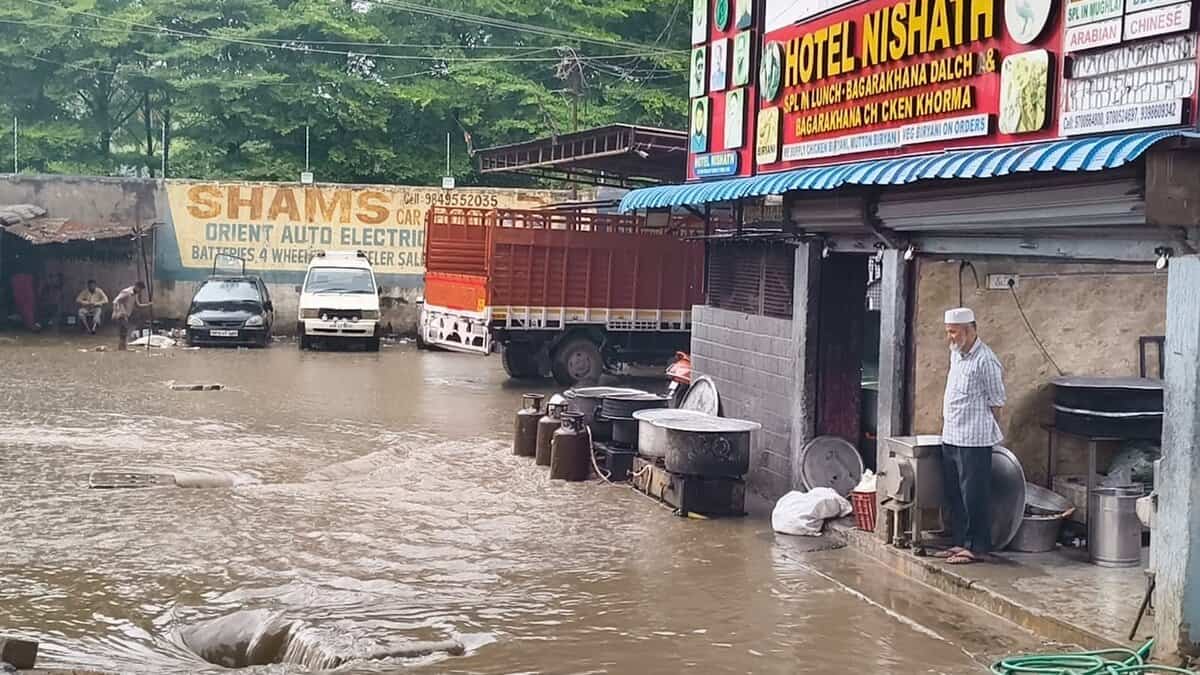 Image of rains in Hyderabad