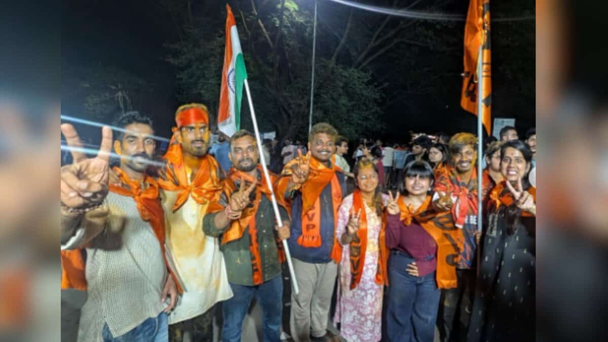 ABVP secures all six key positions at University of Hyderabad student union election 2025