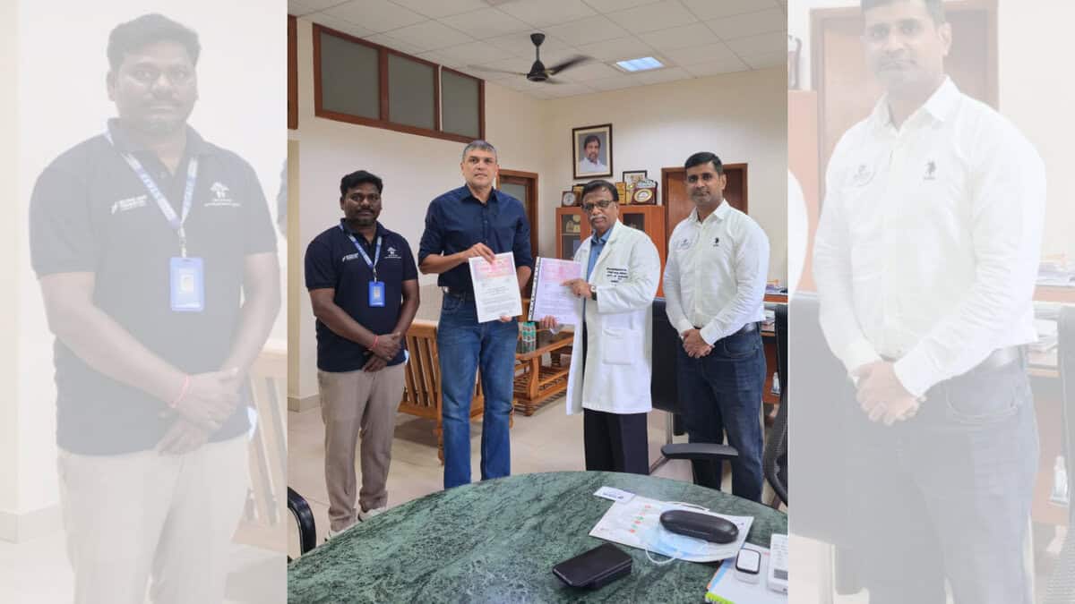 HHF founder Mujtaba Askari and NIMS director N Berapa sign an MOU