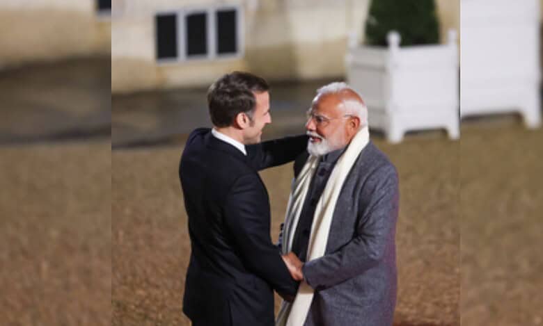 French President Emmanuel Macron and PM Narendra Modi